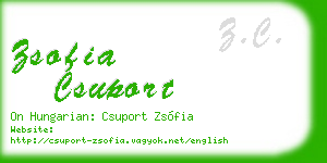 zsofia csuport business card